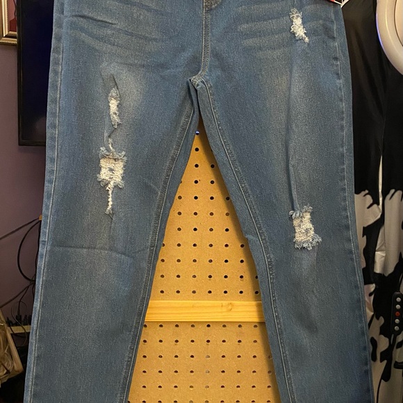 Jvini, Navy Blue Distressed Jeans - Picture 2 of 10